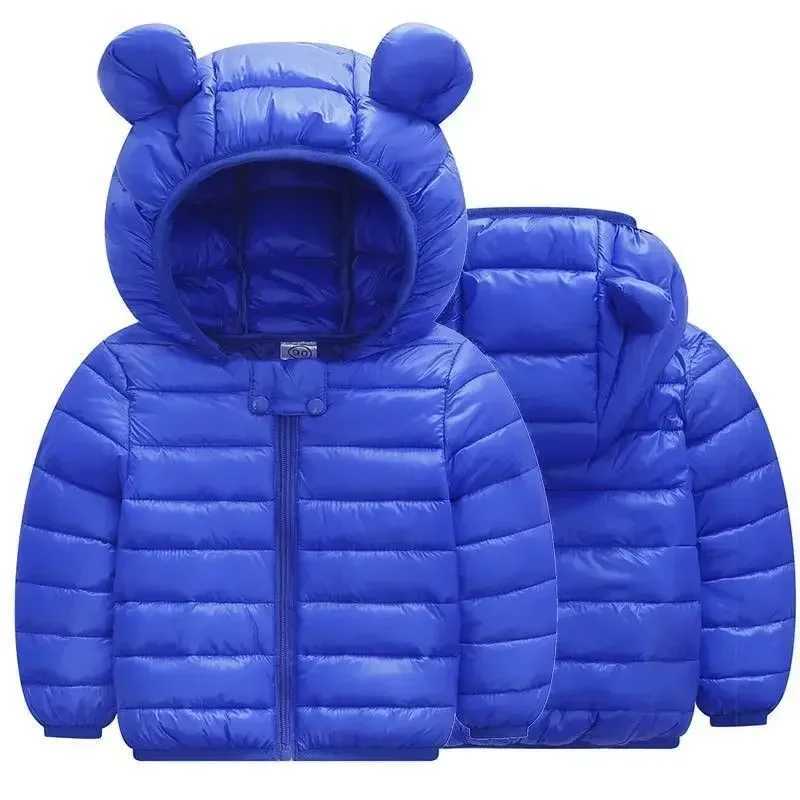 Children Boys Hooded Lightweight Down Jackets Girls Baby Cute Ears Coats Autumn Winter Warm Zipper Outerwear Kid Casual ClothingXJ241214