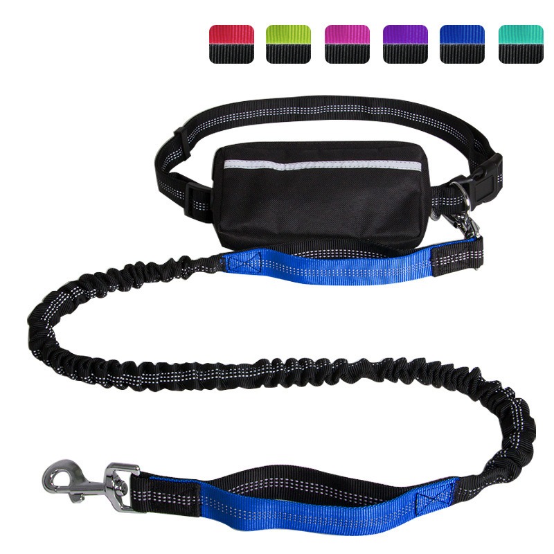 Hands Free Dog Leash Adjustable Waist Belt with Elastic Bungee Pet Running Lead for Outdoor Walking