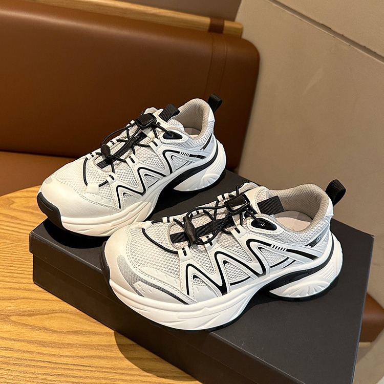 2024 new hot sale thick sole breathable daddy shoes female net surface leisure comfortable outdoor hiking shoes travel sports shoes