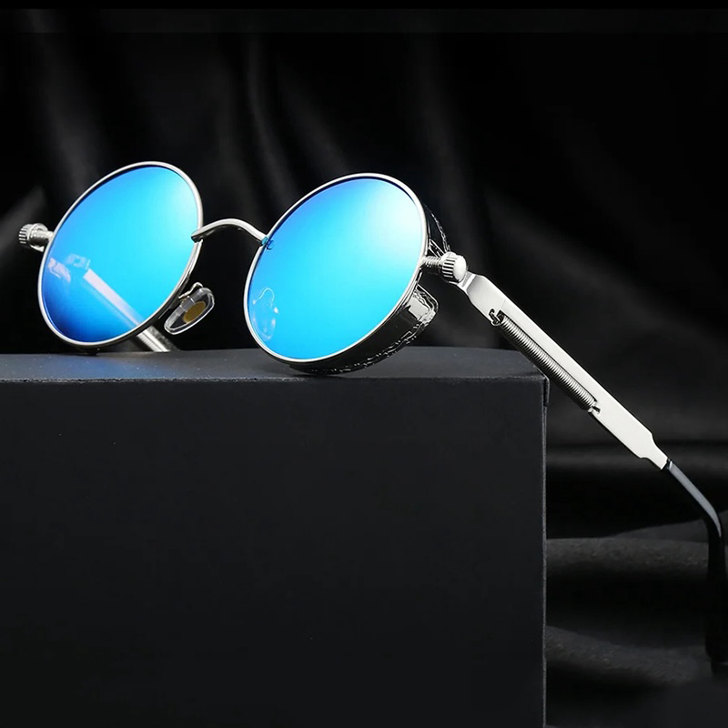 Metal Steampunk Sunglasses Men Women Fashion Round Glasses Brand Designer Vintage Sun Glasses High Quality Oculos de sol CB Fashion Accessories