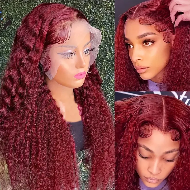 13x4 Kinky Curly Lace Front Wigs for Black Women Wave Lace Frontal Wig Similar to Real Human Hair Transparent HD Lace Glueless Synthetic Wig Pre Pluck