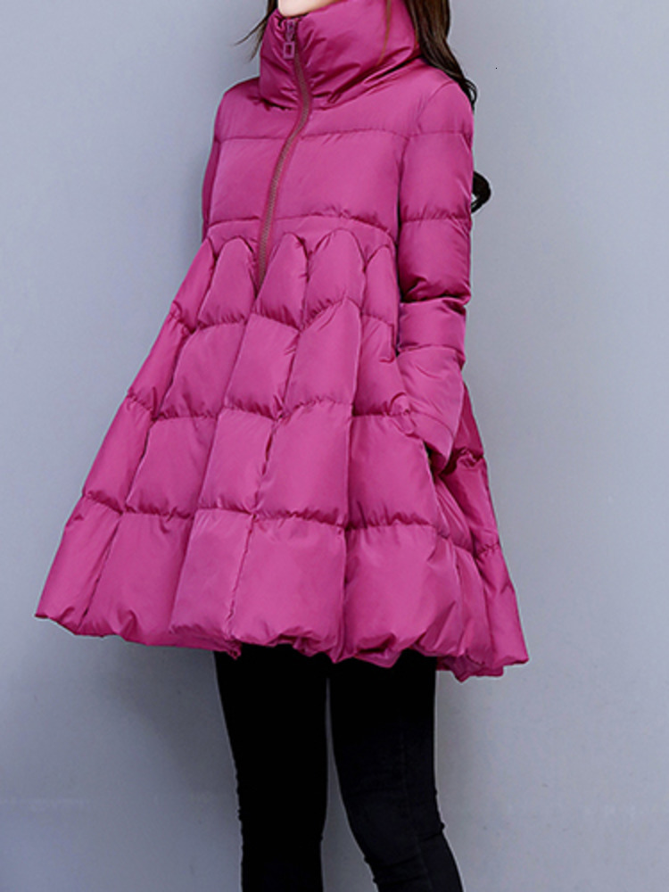 Elegant Cotton Coat Korean Style Stand Collar Zipper Design A-E Bottom Womne's Coats Winter New Clothing 25Z1038