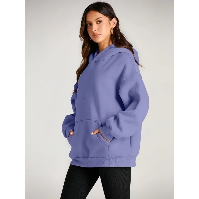 Trendy Queen Womens Oversized Hoodies Fleece Sweatshirts Long Sleeve Sweaters Pullover Fall Outfits with Pocket 241216