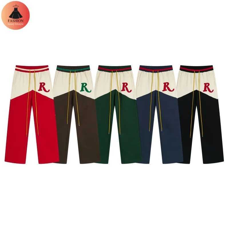 24SS Latest Embroidery Print Letters Luxury Sweatpants High Quality Colorblocking Cotton Mens Womens Casual Pants With Tags X241216