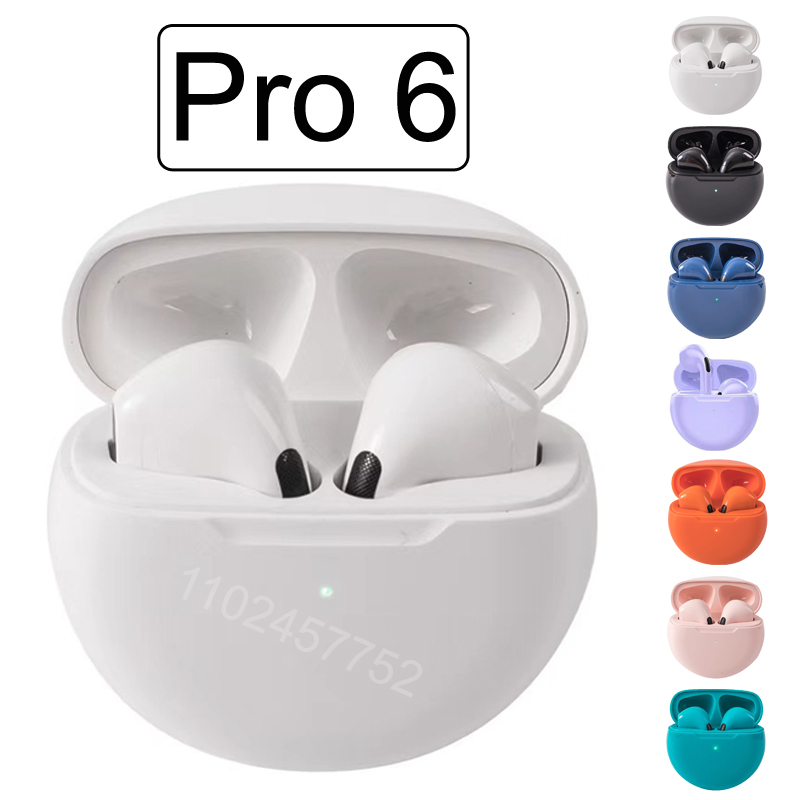 Pro6 HiFi Bluetooth Earphone IPX5 Life Waterproof Wireless Headphones For iPhone Xiaomi Headset HD Mic Call ht38 J6 Pro 6 Earbuds Long Standby
