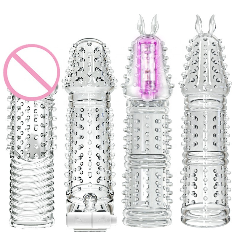 Low Price Male Sex toys Prelong Crystal Penis Condom For Men