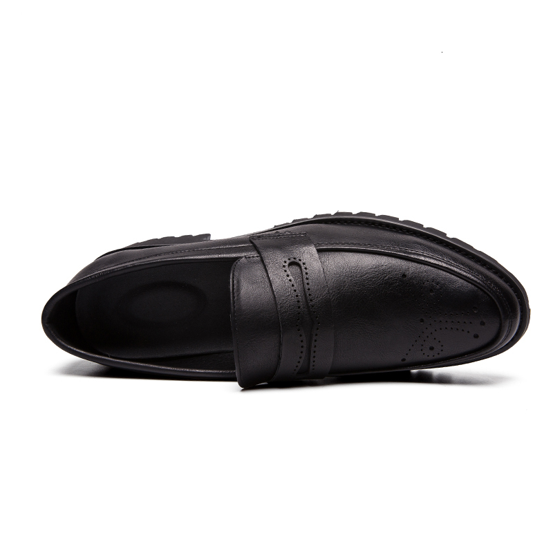 2022 Brand Penny Loafers Men Casual Slip On Leather Dress Shoes Big Size 38-46 Brogue Carving Loafer Driving Party