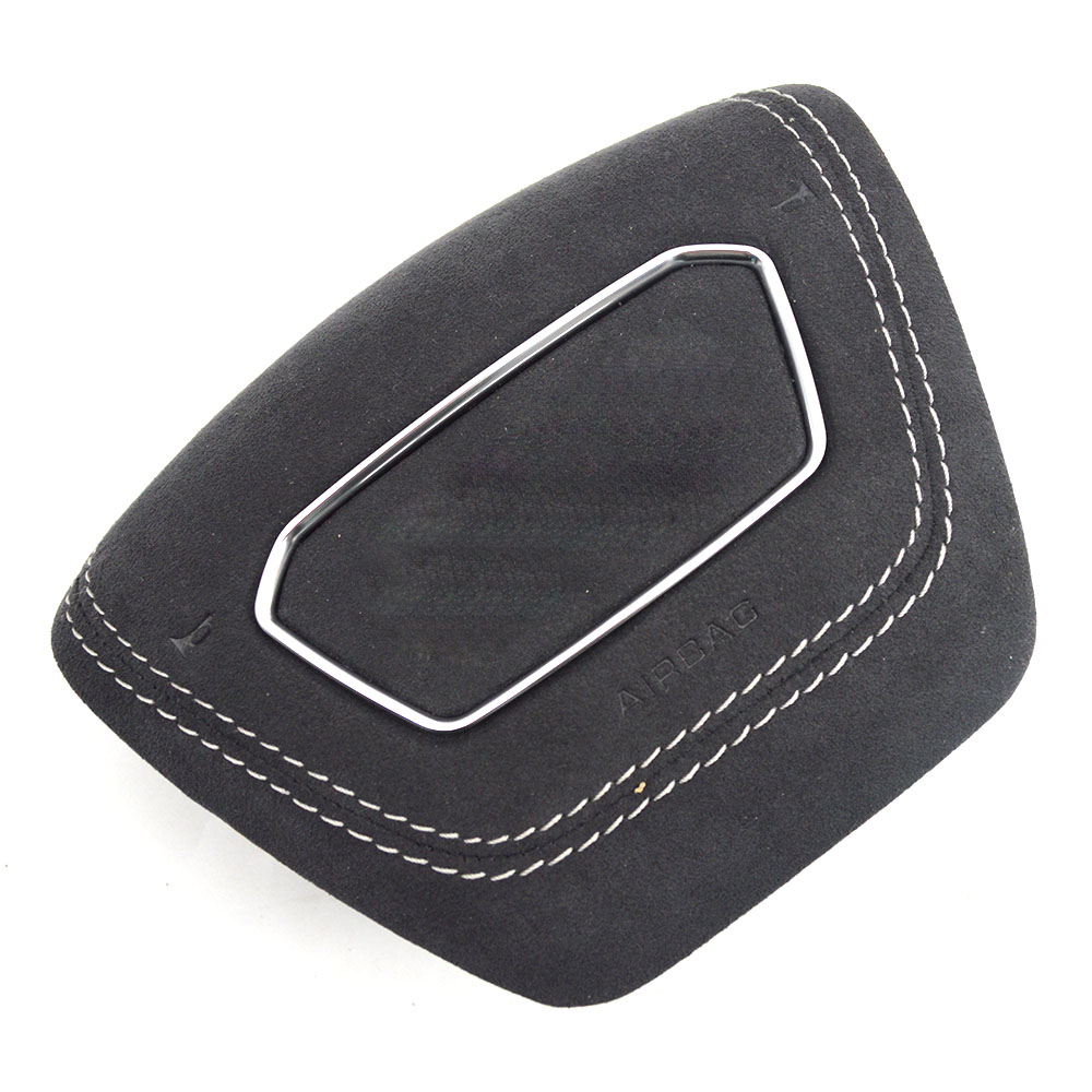 For Audi A6 C8 red white black Alcantara Steering wheel decorative cover matte