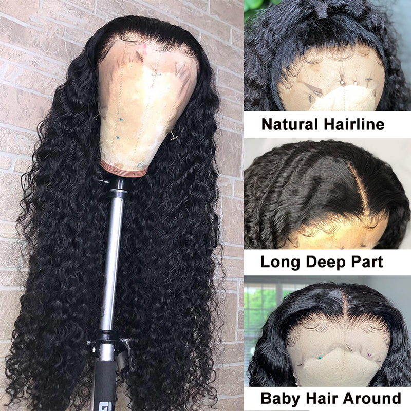 Deep Wave Human Hair Lace Front Wigs 4x4 5x5 13x4 13x6 Tranparent Lace Wig For Black Women Pre Plucked with Baby Hair