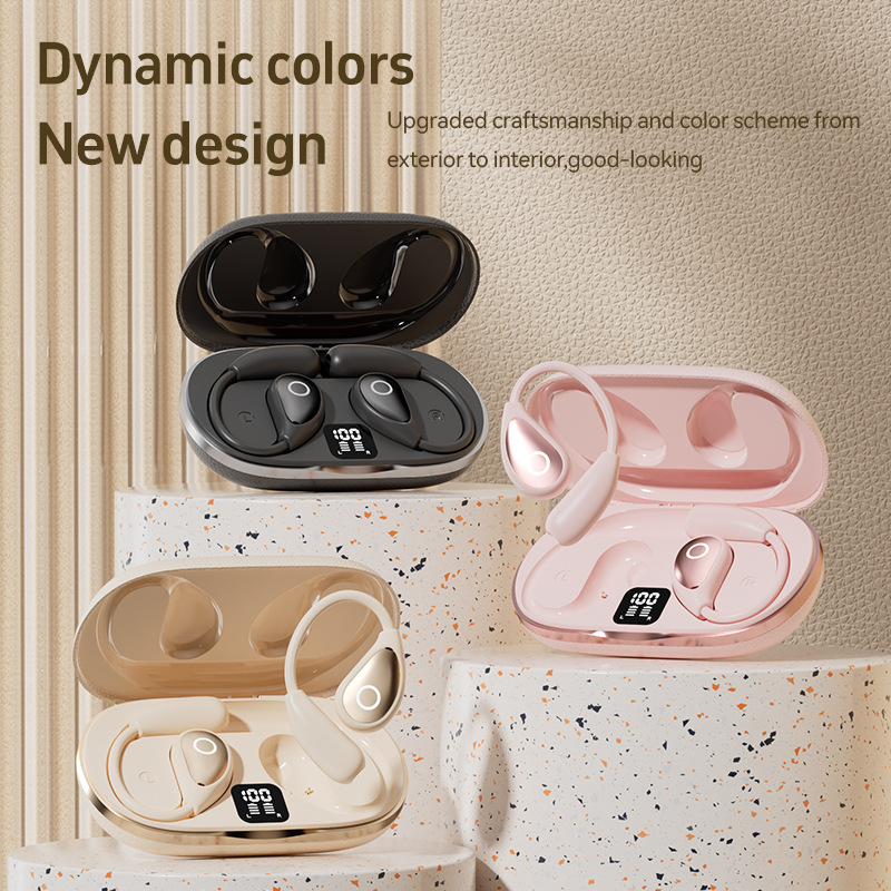 M96 Bluetooth 5.3 Wireless Bone Conduction Headphones Clip Ear Music Noise Canceling Headset HD Call Sports Gaming Earphone
