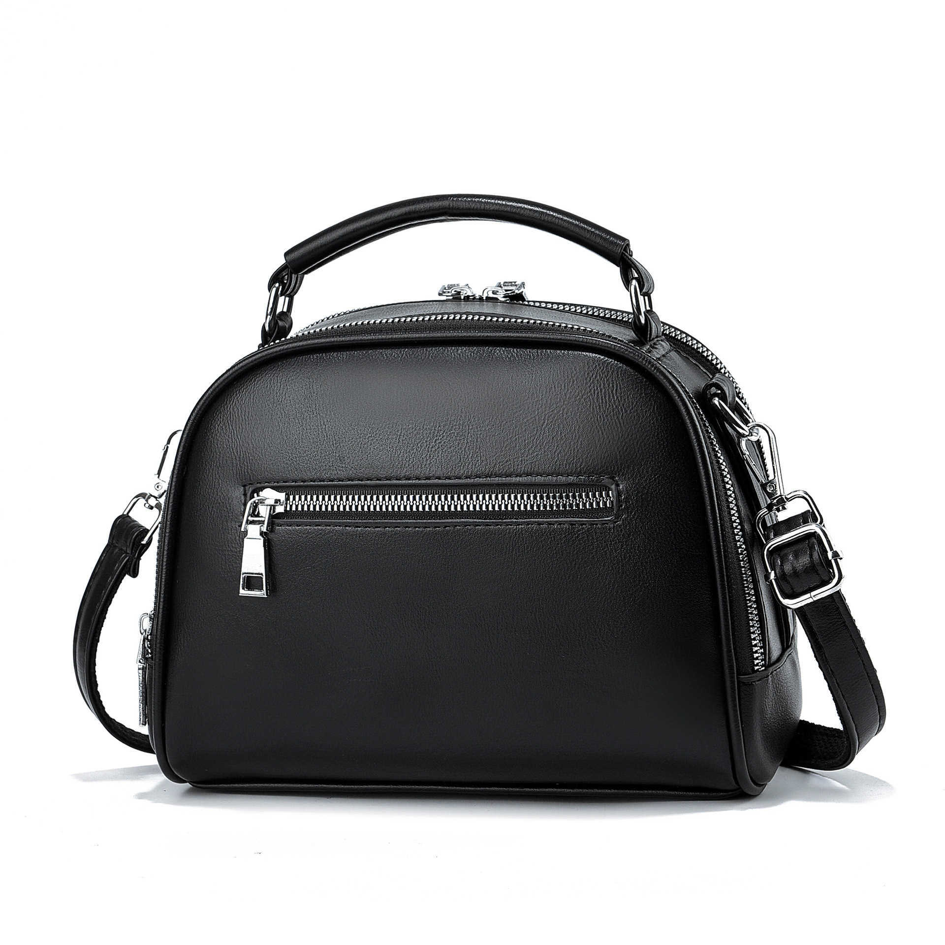 Ladies' handbag autumn fashion trend single shoulder hand-held crossbody black small square bag straight hair 241215