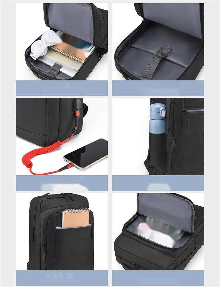 Business Computer Bag Large Capacity Travel Bag Simple Design Mens High School Student Backpack Usb Rechargeable Casual Backpack 240920