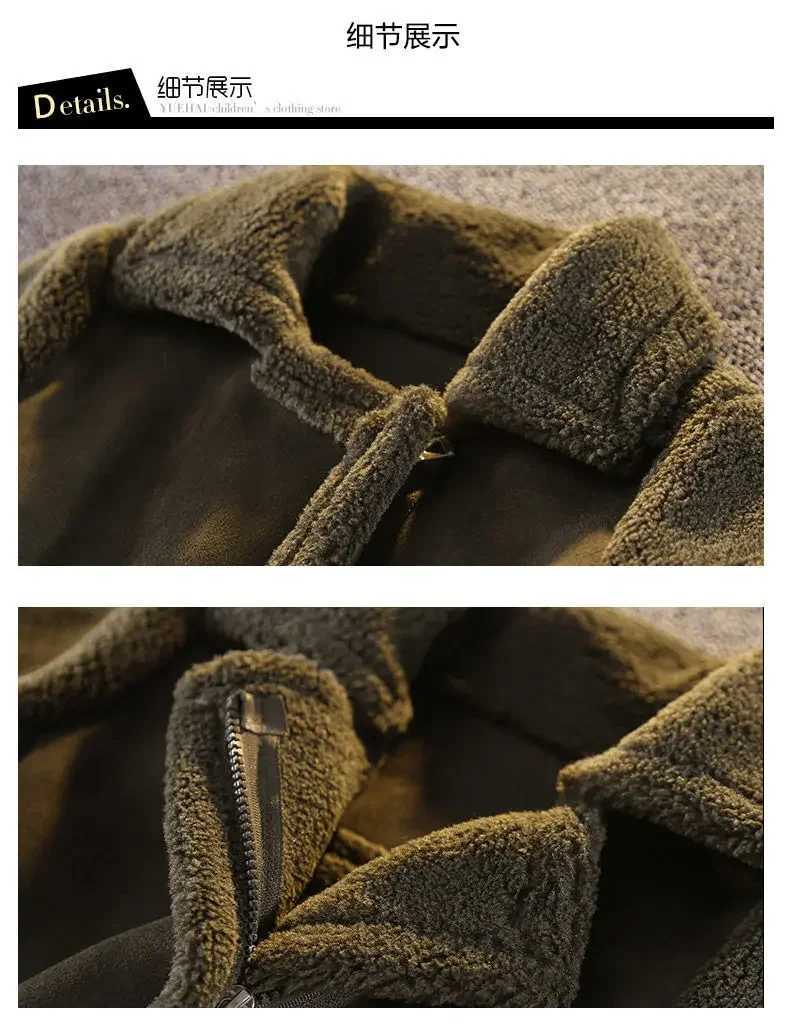 2021 Boys Girls Fake Fur Coats Thickening Cashmere Warm Kids Winter Jackets Overcoats Children Clothes OutfitsXJ241214