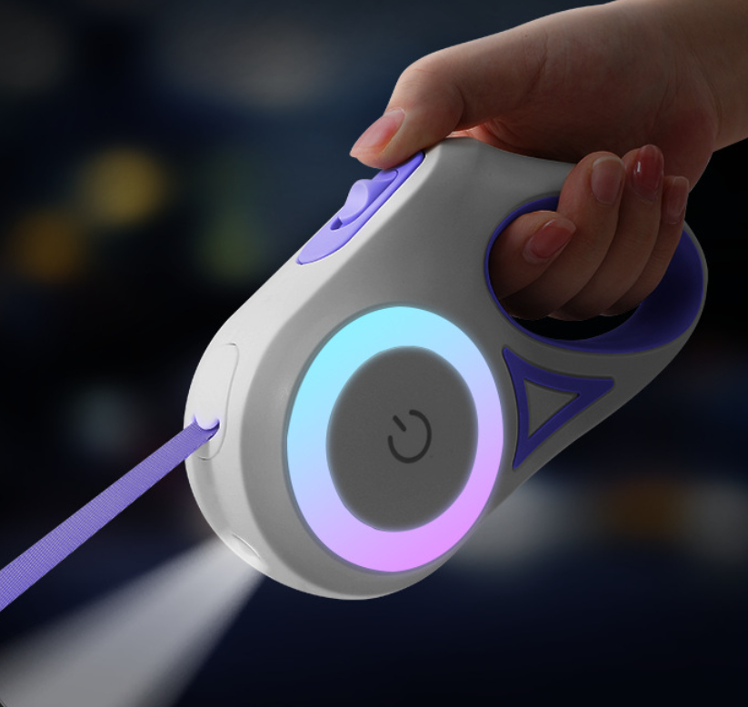 5M LED Retractable Dog Leash Automatic Pet Walking Lead with Flashlight for Small Medium Large Dogs