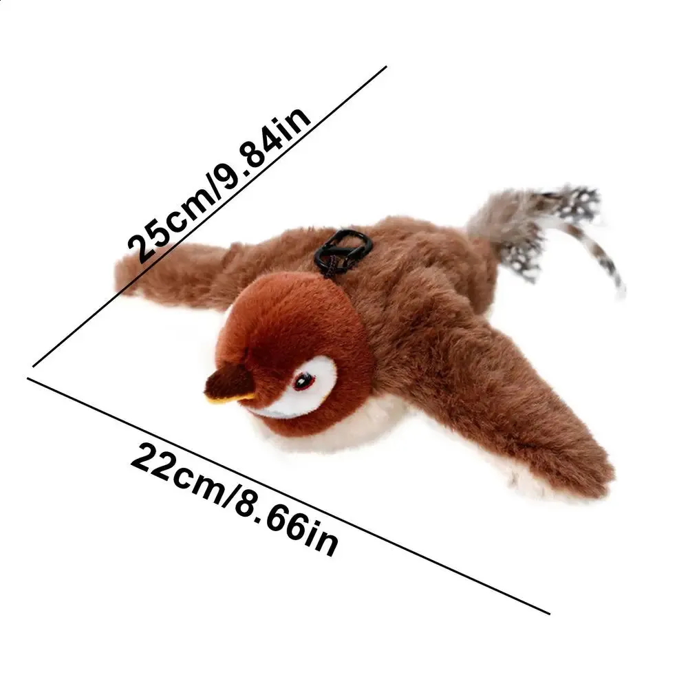 Flying Bird Cat Toy Catnip Toys For Cats Flapping Wings Sparrow Catnip Toys Vivid Chirping Simulation Bird