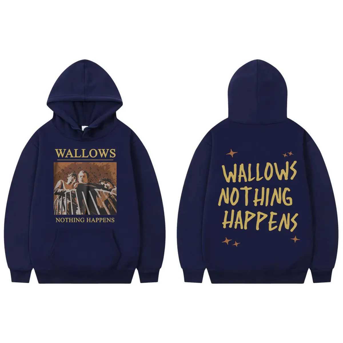 Wallows Bands Graphic Hoodie Harajuku Rock Hip Hop Oversized Clothes Pull up Mens Retro Fashion Hoodie Sweatshirt X241216
