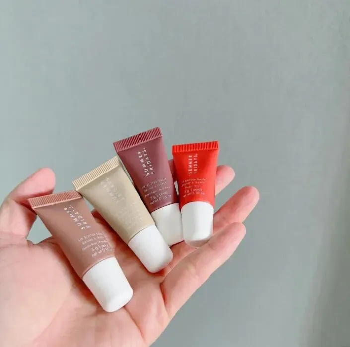 New Make up Summer Fridays gloss 4pcs Lipgloss 5g set Mini Makeup Gift Box Moisturize Smooth Oil Jelly Lipsticks Beige Vanilla Brown Sugar 4 colors Ki