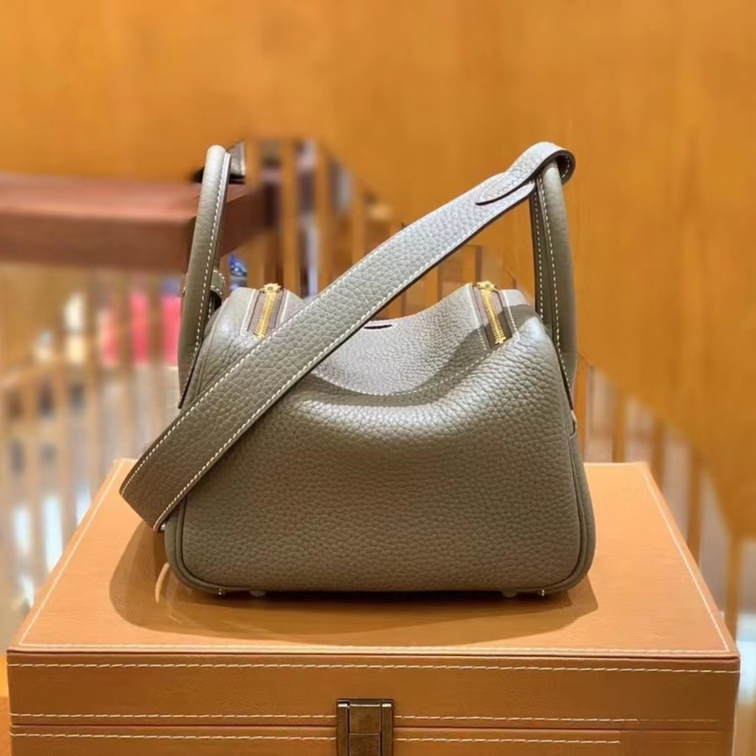 All hand-made tote bag brand designer shoulder bag with imported original factory TC leather French wax thread hand sewn 24K gold handbag