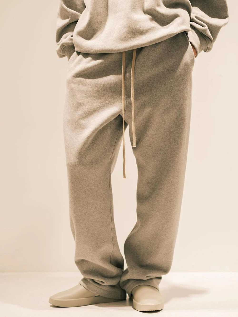 2024 Eternal Series solid color pants high-quality wool casual pants mens hip-hop streetwear drawstring sports pants X241216