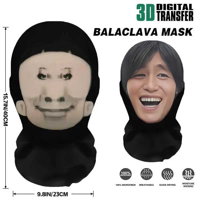 Cosplay 3D Printed Mask Stretch Mesh Fl Face Mask Men and Wen Role Play dress Hip Hop Fashion Balaclava dress Y250210