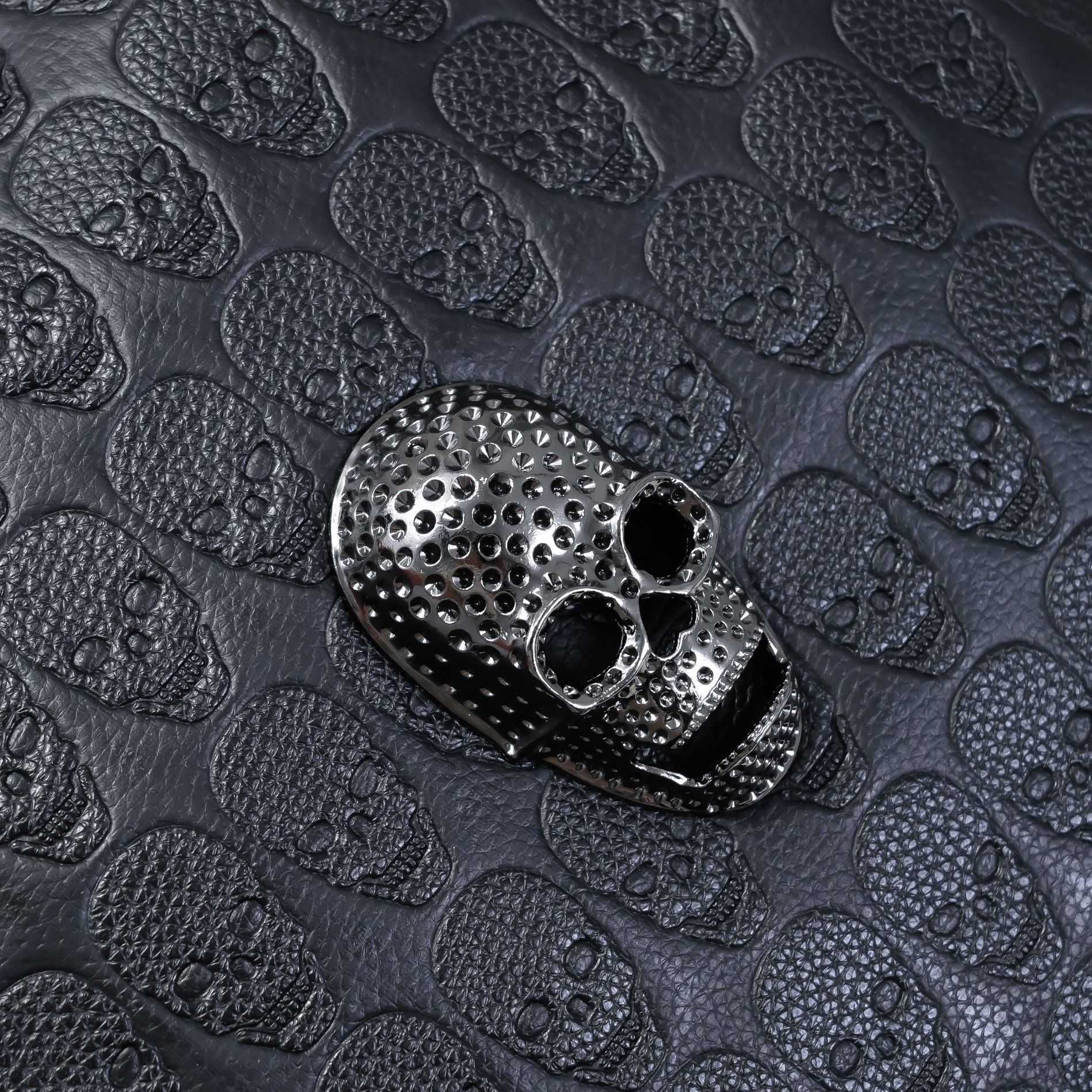 Spring Autumn Versatile Skull Head Student Backpack Leisure Large Capacity Travel Bag Women's Lightweight Double Backpack 241215