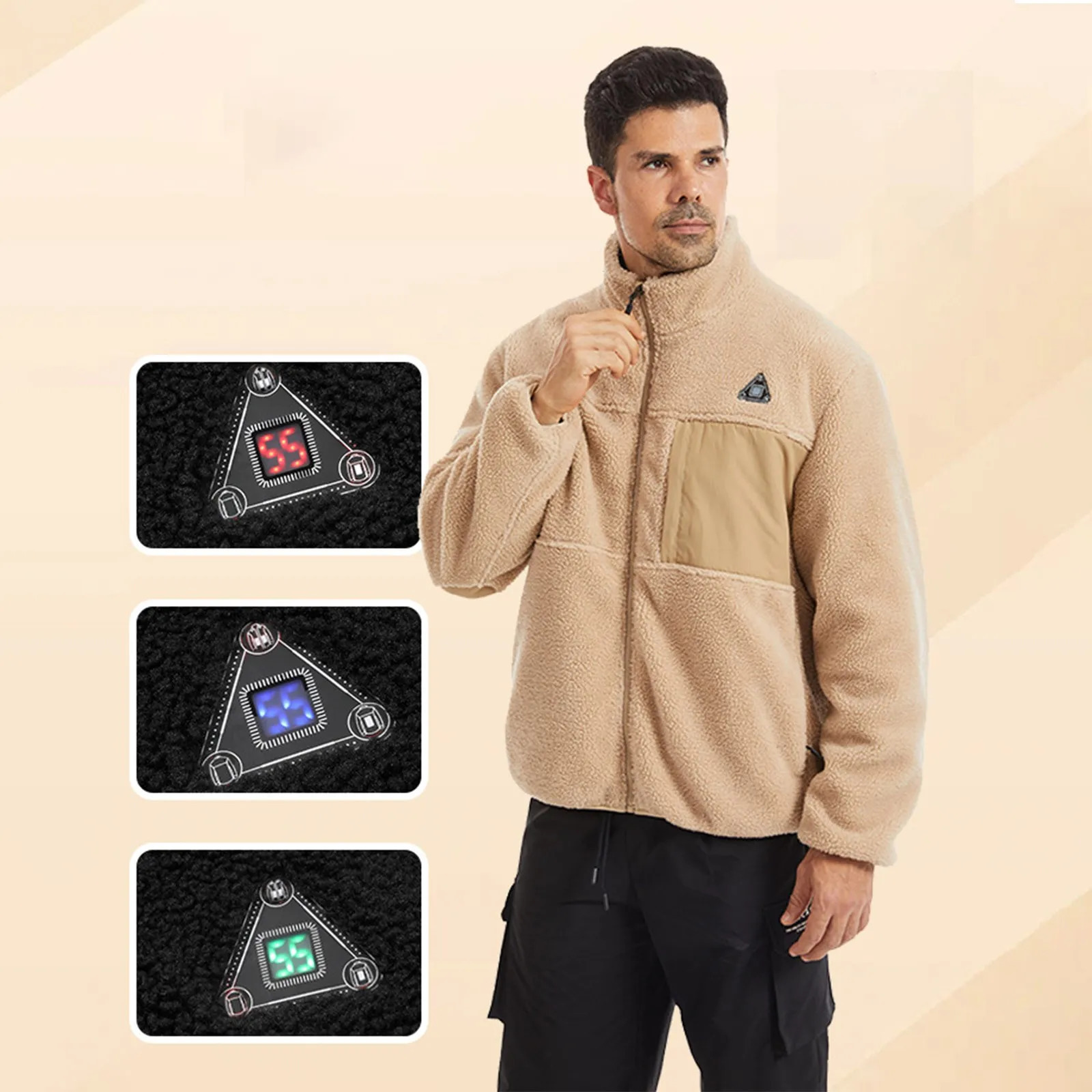 Skiing winter warm mens warm hooded vest Usb constant temperature electric outdoor jacket winter temperature control set 241214