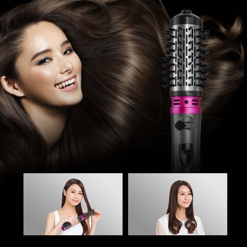 Multifunctional 3 In 1 Automatic Curler Round Rotating Hair Brush Hot Air Dryer Volumizer Styler