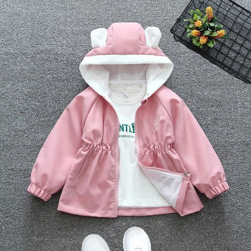Spring and Autumn 2024 Girls and Childrens Leisure Solid Color Wings Long sleeved Hooded Coat Zipper Shirt Childrens ClothingXJ241214