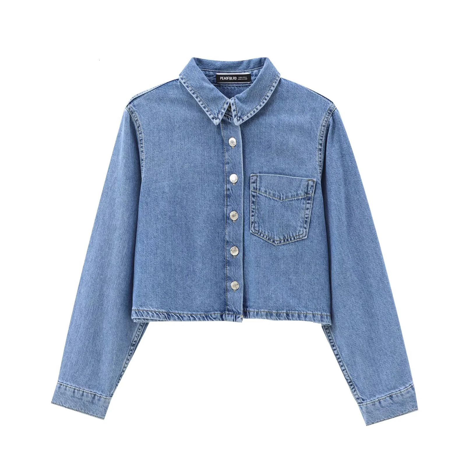 Womens Denim Short Single Breasted Top and High Waist Wide Leg Pant Suit Casual Jogging 241121