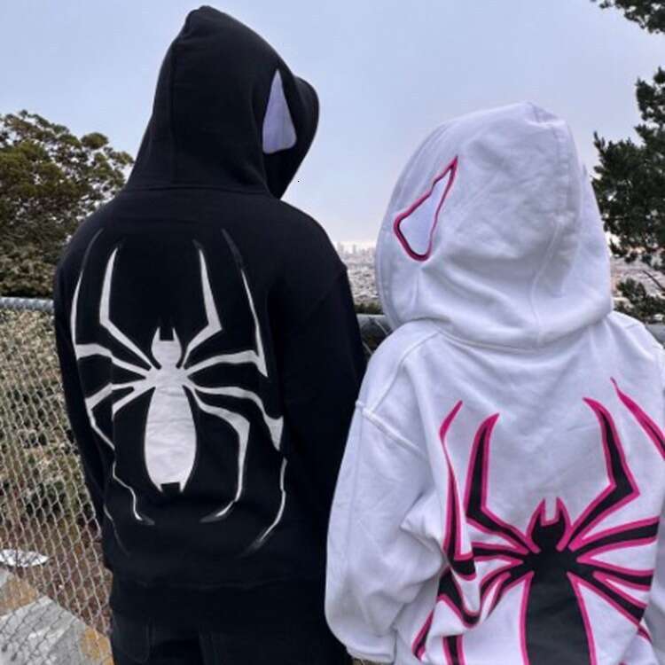 Dark Sports Casual Men and Women Gothic Couple Harajuku Large Size Spider Hoodie Sweatshirt