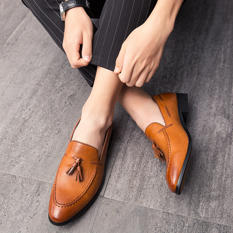Men's Casual Shoes Moccasins Leather Flats Atos Hombre Loafers Tassel Footwear Men Shoes Chaussures British Style