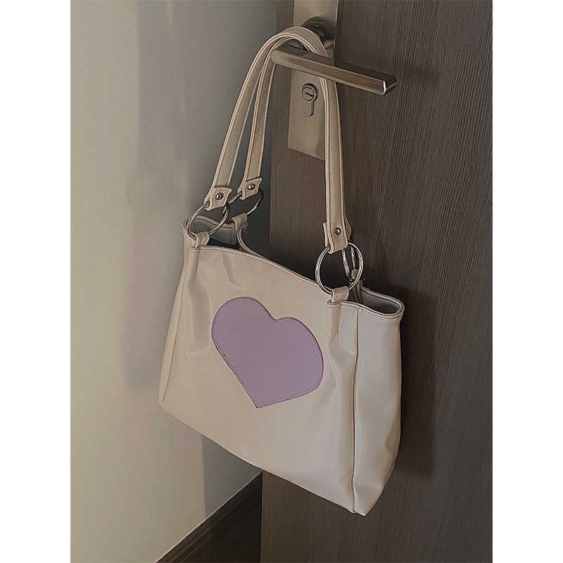 Tote bag for women trendy large capacity love shoulder bag college hand held backpack commuting bag for women