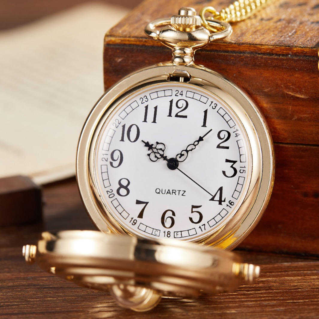 Large pocket watch skeleton funnel chronograph vintage quartz pocket watch thickness 15mm non-waterproof zinc alloy round 012