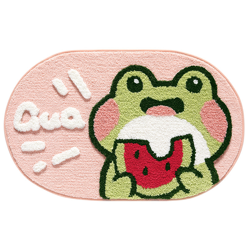 Cartoon animal bathroom anti slip mat, quick drying foot mat, household bathroom floor mat, strong absorbent plush carpet