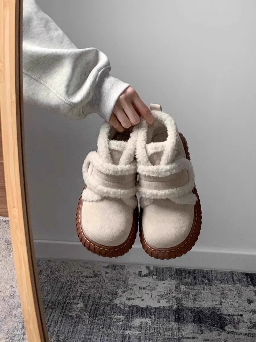 2024 winter new hot soft soled snow boots women plus cashmere warm fashion cotton boots Velcro cotton shoes two colors