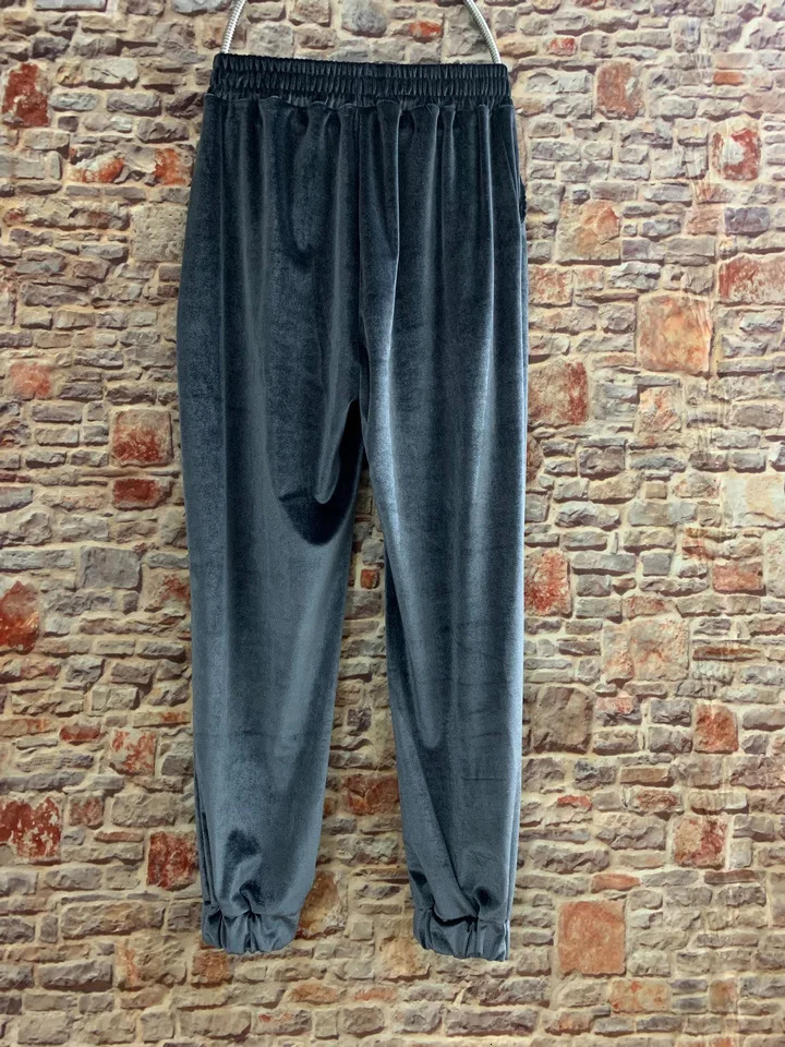 2025 Womens Velvet Velour Joggers Soft Stretch Warm Sweatpants Pants With Pockets 241212