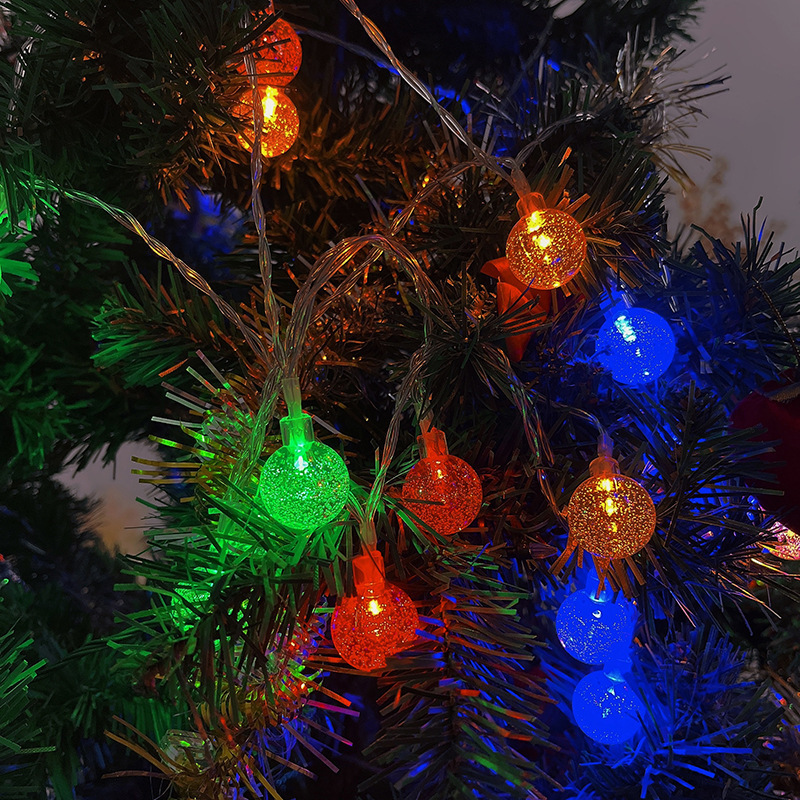 Plug-in LED Bubble Ball Light Strings for Festive Outdoors Decorations - 1.7 cm Diameter