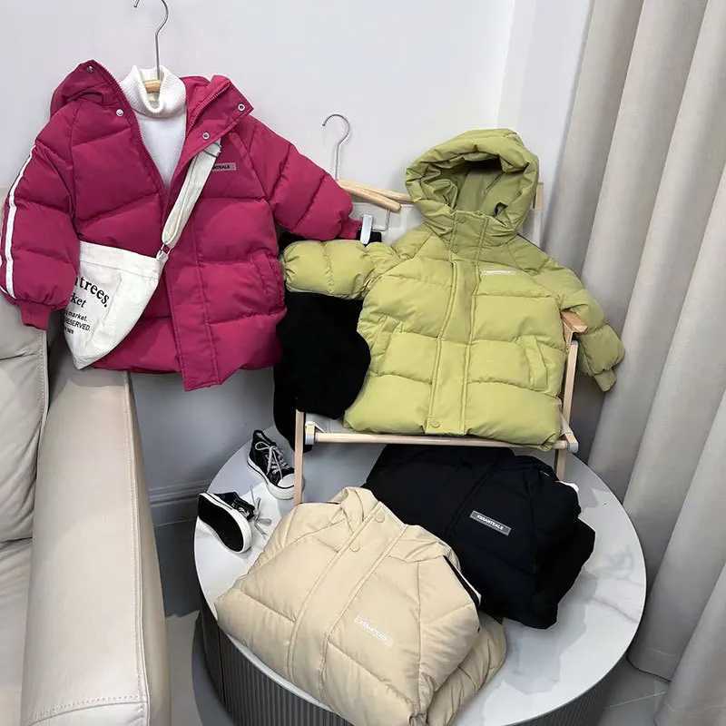 Kids Parka Thicken Warm Long Jackets Toddler Kids Outerwear Outwear Clothes Solid color Winter Down Cotton Childrens 3-10YXJ241214