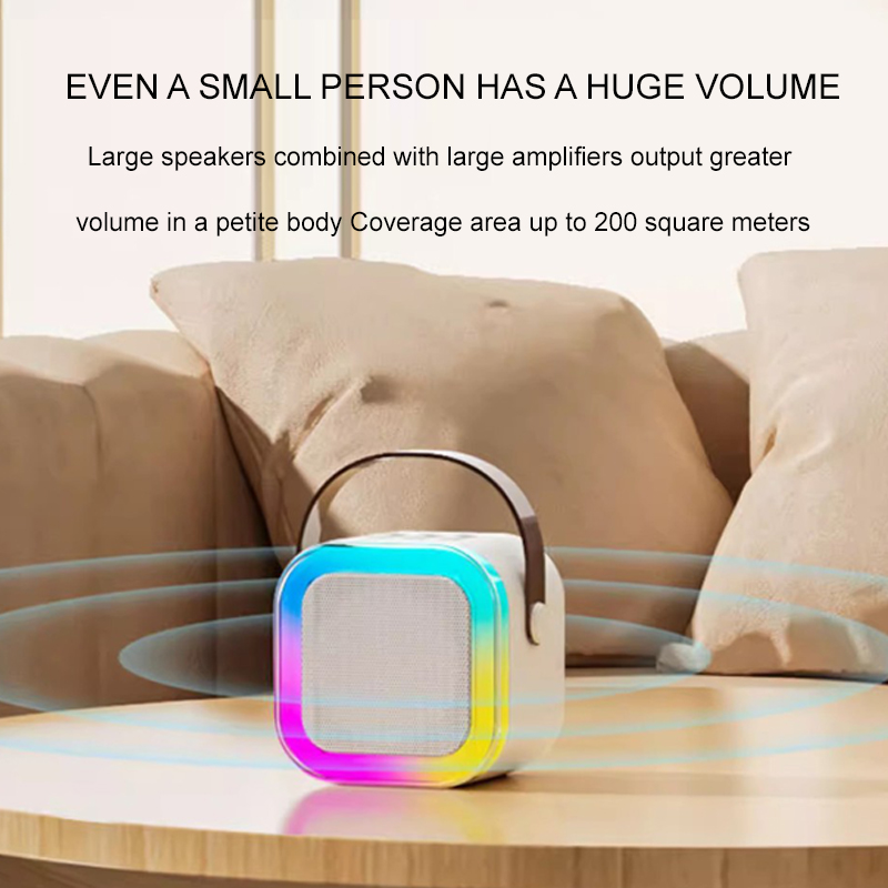 New K12 Karaoke Machine Portable Bluetooth Speaker With 1-2 Wireless Microphones HiFi Family Singing Loudspeaker Children's Gift Long Standby