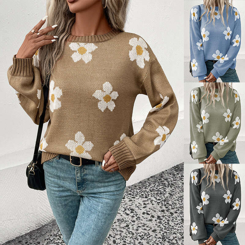 Foreign Trade Wer Knitted Sweater Winter New Style European And American Fashion Clothes Autumn Women's Pullover