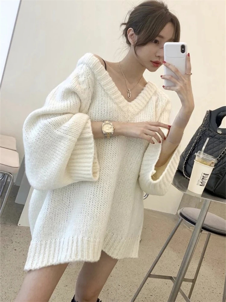 Womens sweaters with winter floral patterns oversized knitted tops vintage long sleeves autumn womens jackets warm pull 241211