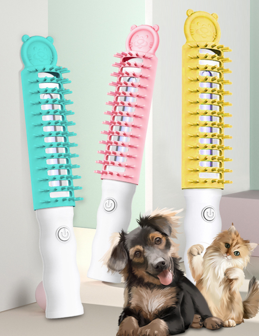 Electric Pet Grooming Brush Dog Cat Hair Removal Comb Massage Cleaning Tool
