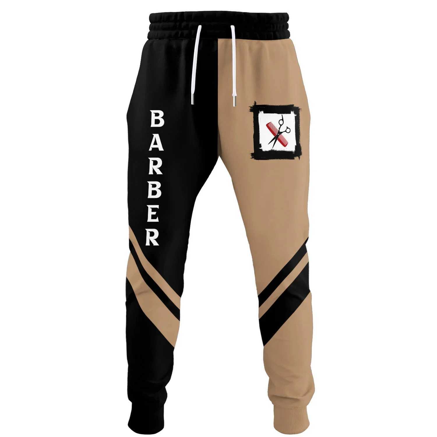 Barber 3D printed name mens retro track pants mens sports pants Y2k jogging autumn fashion casual clothing mens Trouser hip-hop X241216