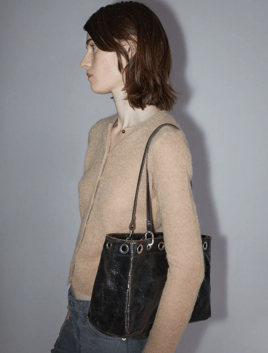Cracked Leather hot Tote Bag: Paloma Wool Spanish Style Shoulder Crossbody for Women - Practical Commuter Bag