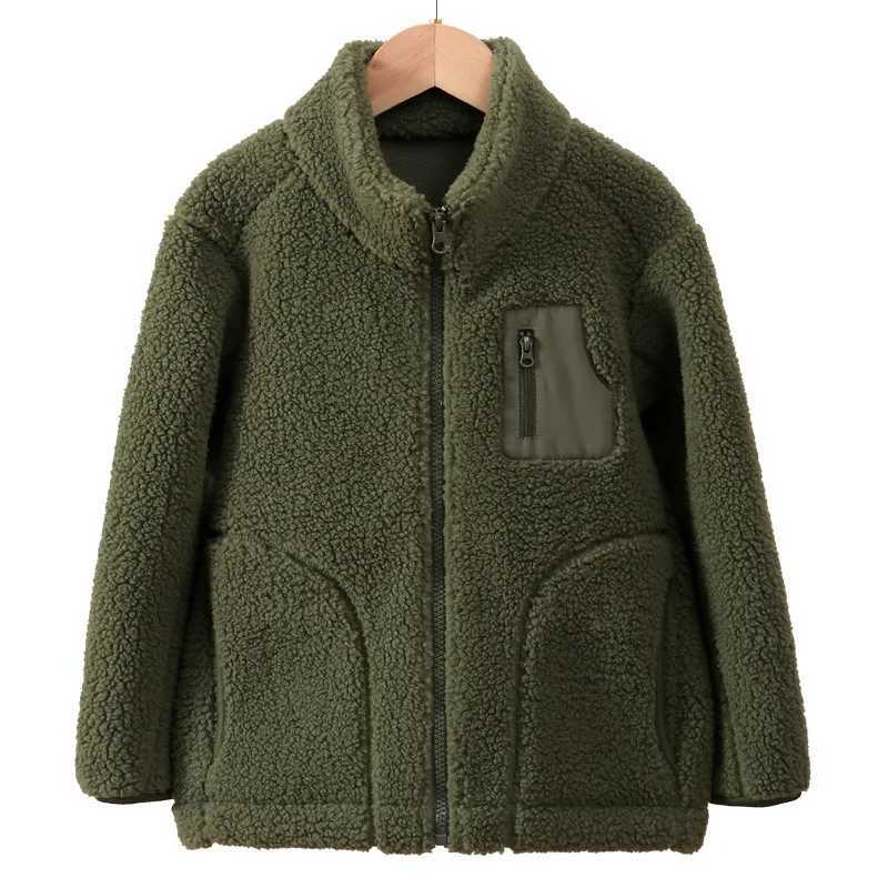 Childrens Plush Jacket Warm Winter Cold Weather Gear Snow Windproof Outdoor Outerwear for Kids Casual Boys Girls Tops ClothesXJ241214