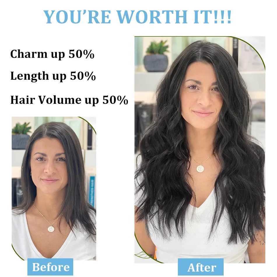 Straight Brazilian Mane Remy Clip in Hair Extensions Full Head Human Hair 100% Real Natural Hairpiece Clips On 120G 14 To 22XJ241216
