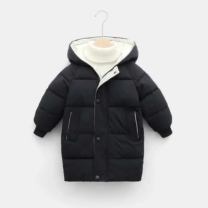 Children Down Jacket Long Outerwear Winter Clothes Boys Girls Cotton-Padded Parka Coats Children Thick Warm Cotton Jackets 3-10YXJ241214