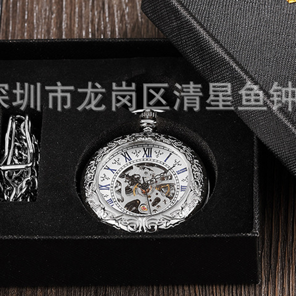 Non Sterling Silver Creative Transparent Flap Silver Men's Dial Diameter 43mm Thickness 11mm Simple Roman Numerals Classic Mechanical Watch 006