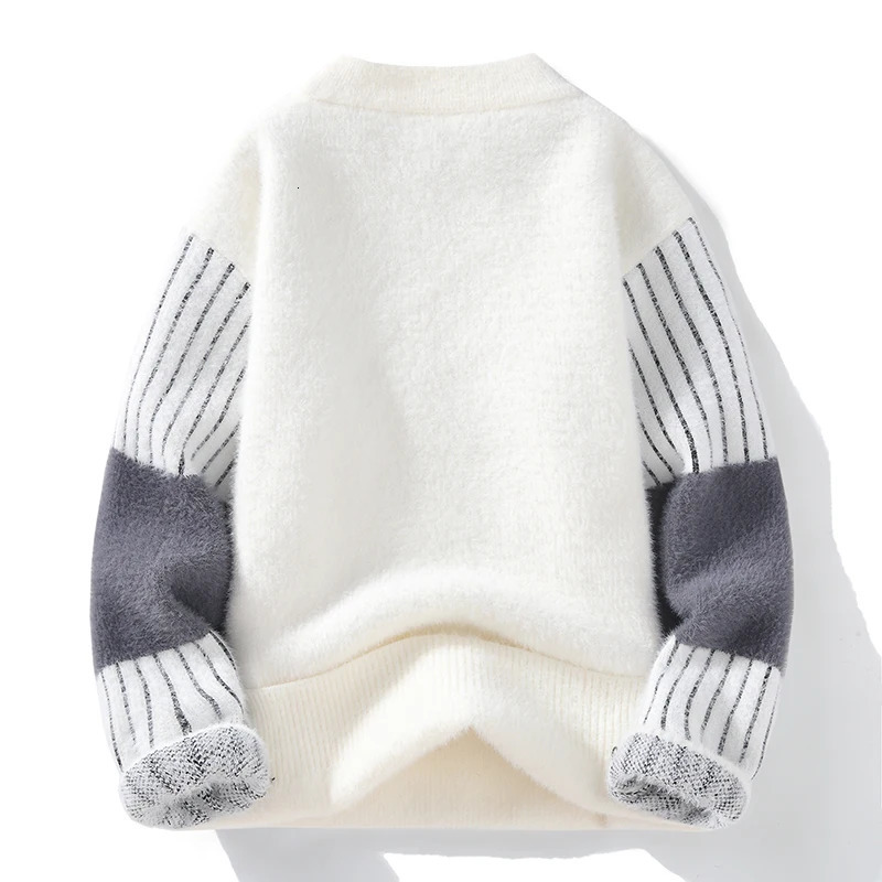 Winter mens sportswear casual slim fit printed thick knit jumper 241213Z