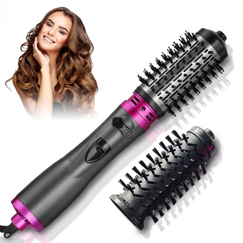 Multifunctional 3 In 1 Automatic Curler Round Rotating Hair Brush Hot Air Dryer Volumizer Styler